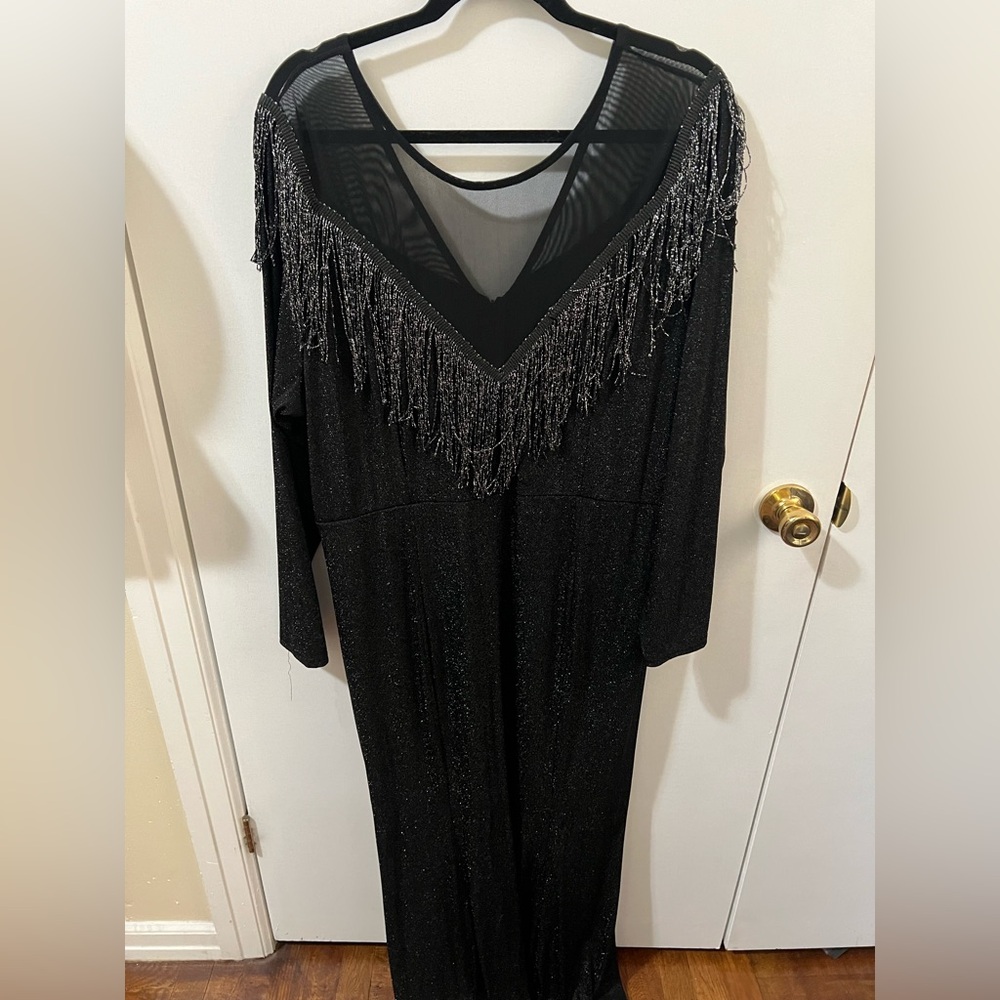 Elegant Black Fringe Dress
